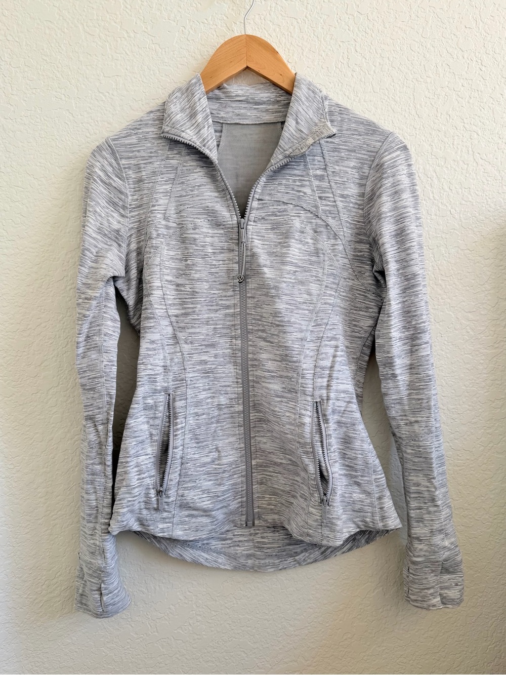 Lululemon Define Space Dye Gray And White Jacket Zip Up Sweater Size 8
